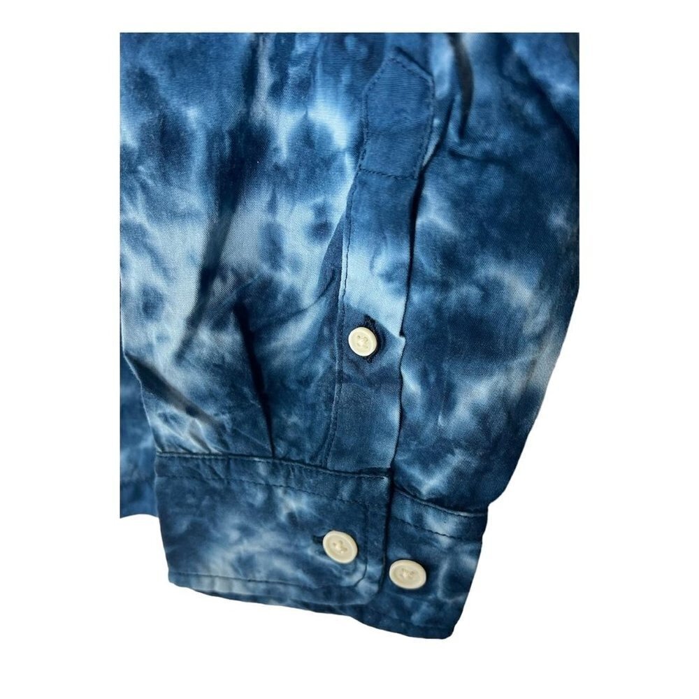 Corridor Mens Blue Tie Dye Collared Long Sleeve Button Up Shirt Sz Xl New — image 3 of 8